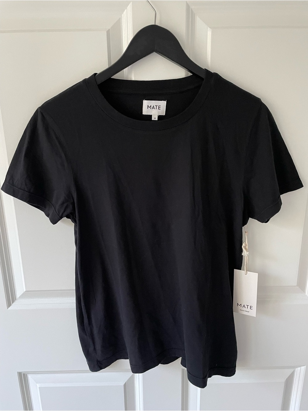 MATE the Label Black Organic Cotton Classic Tee Shirt Womens Size Medium NWT